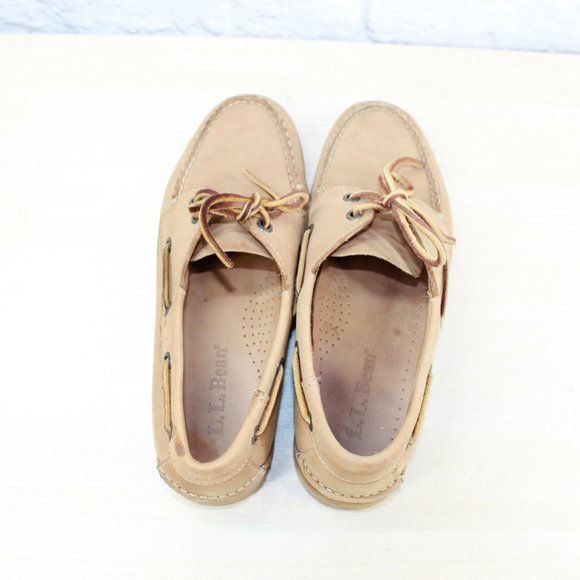 LL BEAN Brown Suede Boating Moccasins Loafer Shoes - Picture 6 of 9